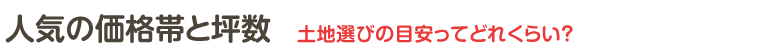 人気の価格帯と坪数